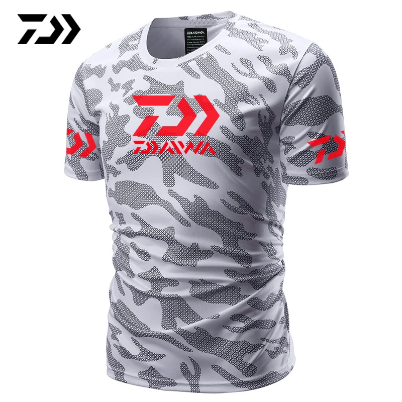 

Daiwa Mens Fishing T Shirt Camouflage Outdoor Fishing Tshirt Short Sleeve Fishing Clothes Sport Wear Quick Dry Fishing Clothing