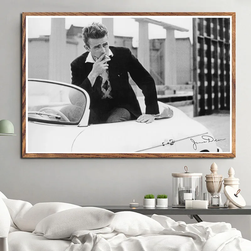 Jame Дин дыма сигареты кинозвезда арт настенная живопись шелковые холст постер на