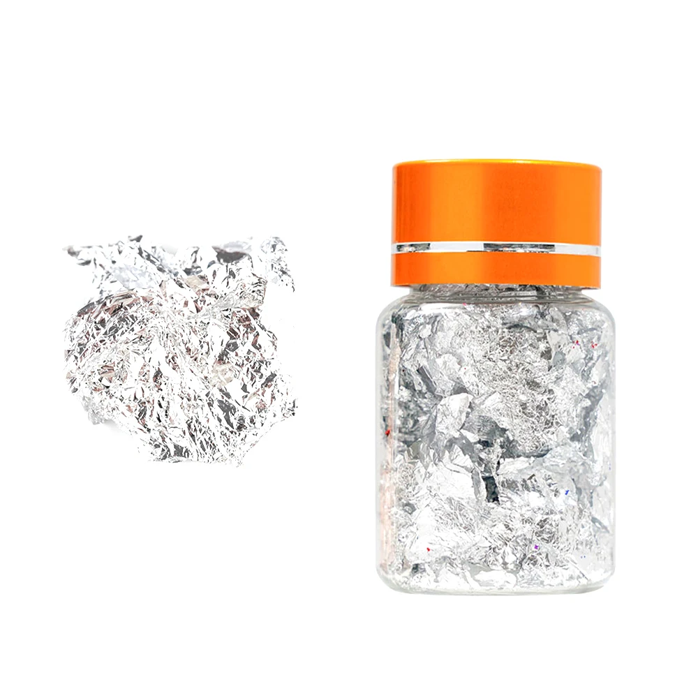 1/3 шт. хрупкие Серебристые/золотистые/розово-медные блестящие хлопья фольги 3*5 см