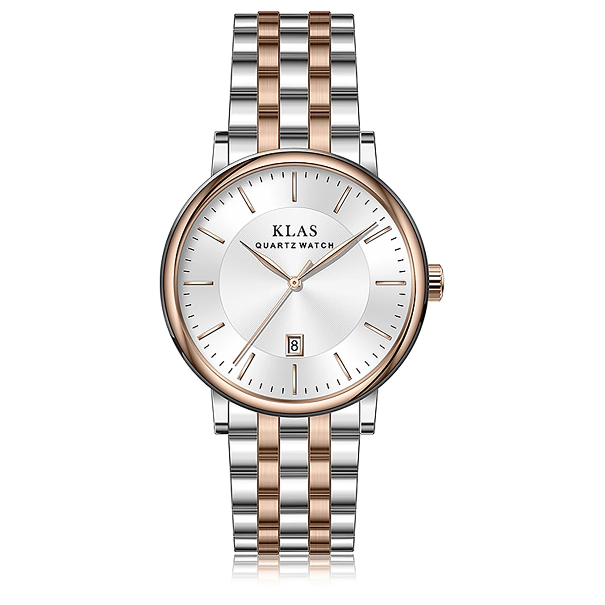 Luxury Fashion Quartz Watch men's stainless steel embossed dial waterproof watch  KLAS Brand