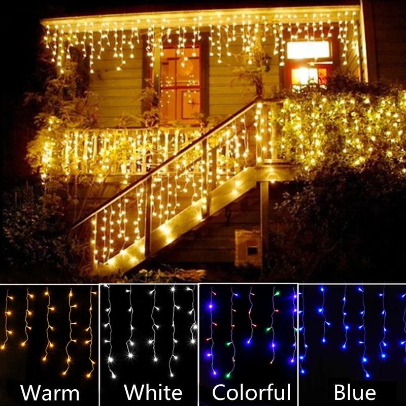 

Christmas lights Curtain String Light Waterfall Outdoor Decoration Street Garland Droop Fairy Led Light for Garden Party Holiday