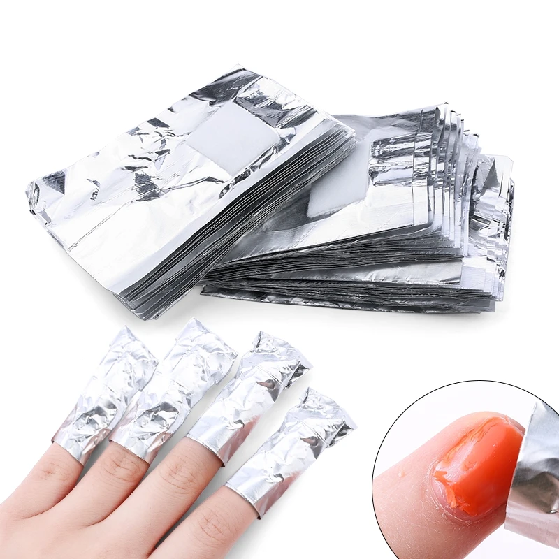 

50/100Pcs Aluminium Foil Gel Nail Remover Wipes Polish Removal Soak Off Acrylic UV Gel Remover Wraps with Acetone Manicure Tools
