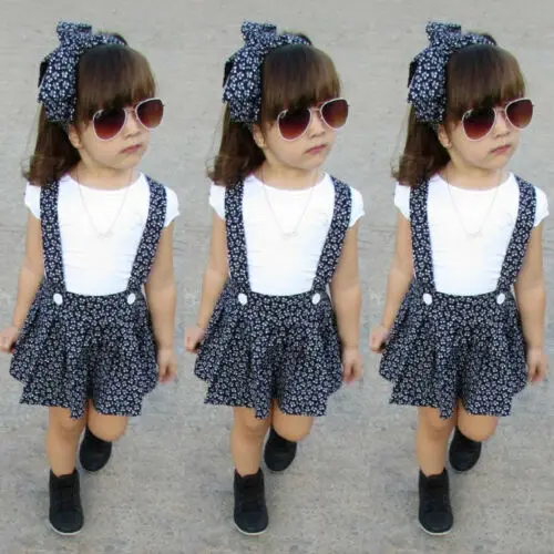 Детские топы с короткими рукавами для маленьких девочек Платье-пачка цветочным