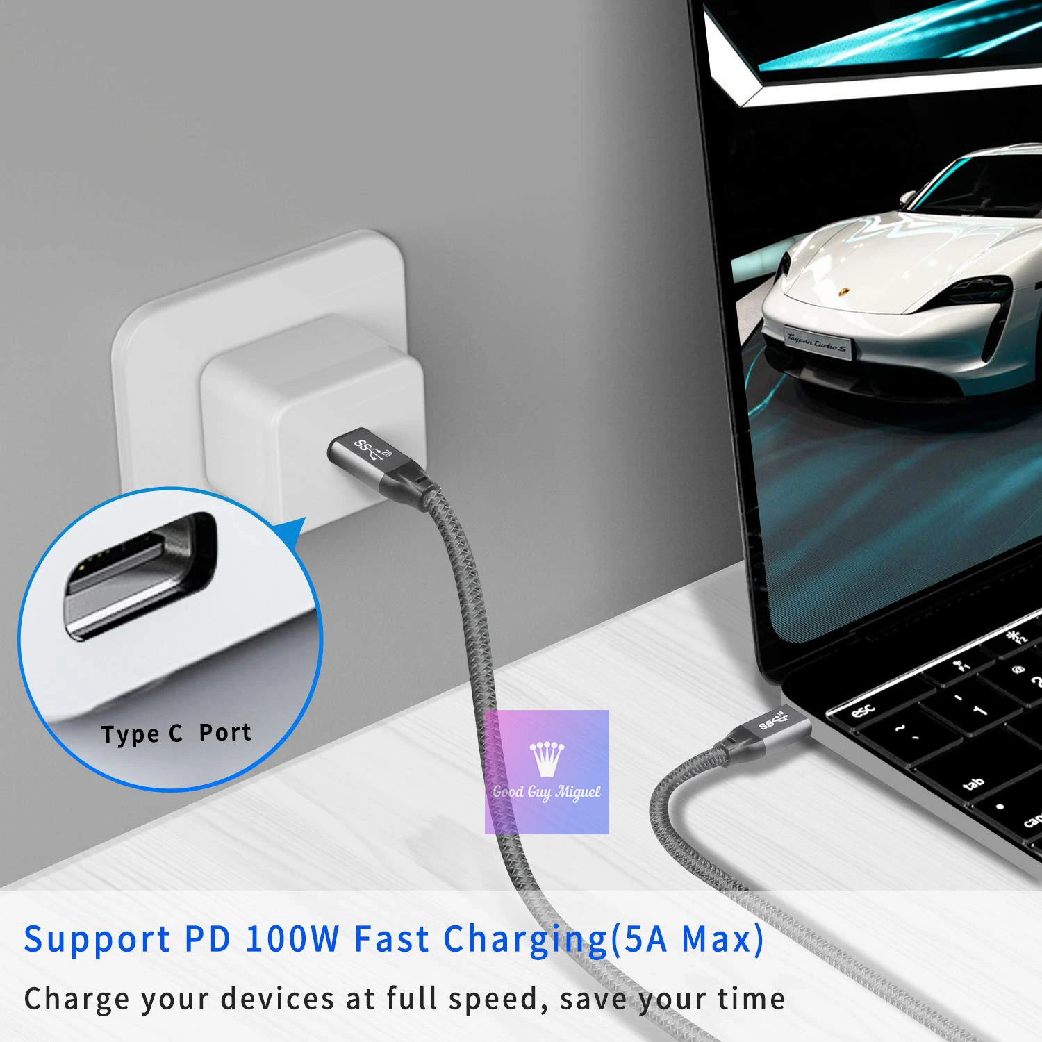 Фото USB 3.2 Gen 2x2 20Gbps USB-C to Data Cable Type-C 100W Fast Charge Short Cord Braided Wire for Xiaomi Huawei MacBook Pixel Электроника USB 3.2 Gen 2x2 20Gbps USB-C to Data Cable Type-C 100W Fast Charge Short Cord Braided Wire for Xiaomi Huawei MacBook Pixel Электроника