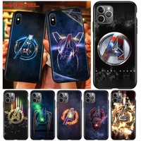 marvel avengers logo for apple iphone 12 pro max mini 11 pro xs max x xr 6s 6 7 8 plus 5s se2020 soft black phone case
