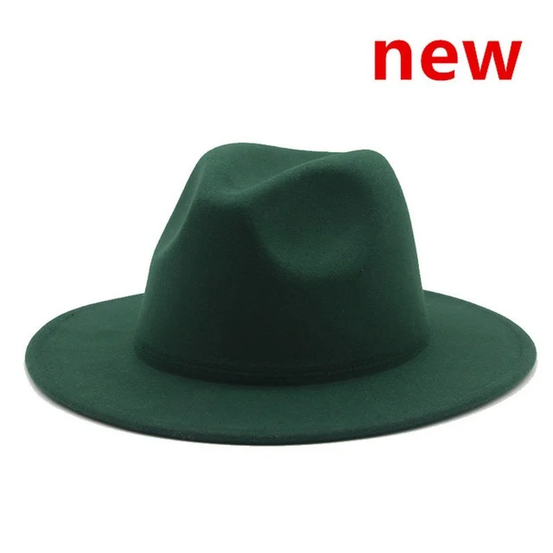 

hats for women men panama cap solid classic wide brim felt hats vintage black white red wedding formal church winter women's hat