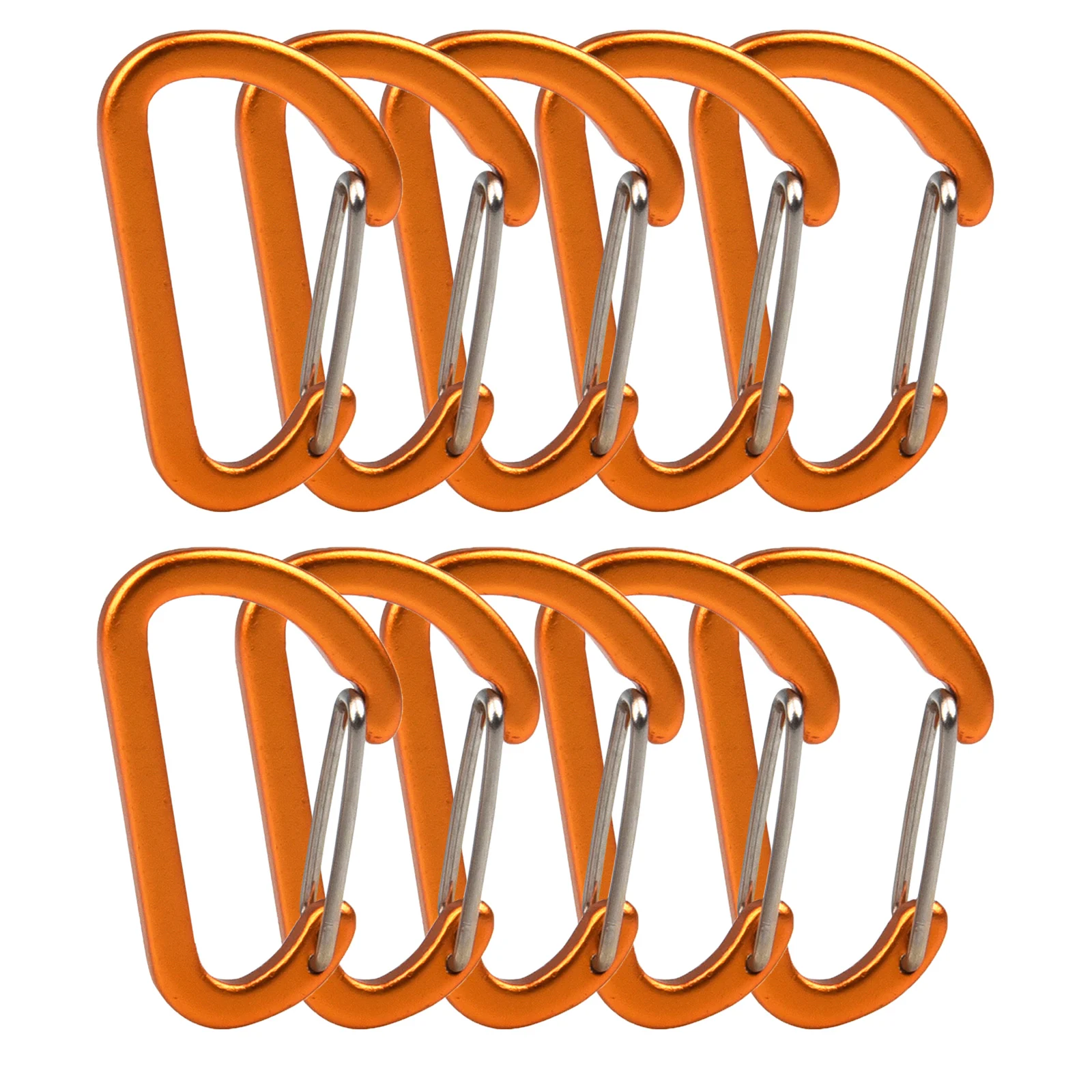 

10pcs Outdoor Multi-Purpose Carabiner Buckle 4mm Aluminum Alloy Heavy Duty Carabiner Clip for Hammock Backpack Dog Traction Rope