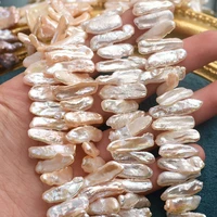 meibapj 620mm diy jewelry making light baroque lute shape freshwater pearl abnormity strip natural pearl beads wholesale
