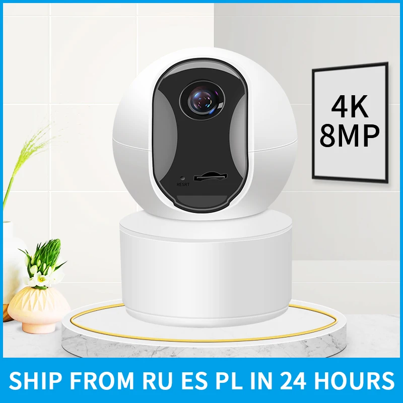 

N_eye 8MP/4K Wireless IP Camera AI human Tracking Home Security Surveillance Wifi Camera Baby Monitor Russina warehouse shipping