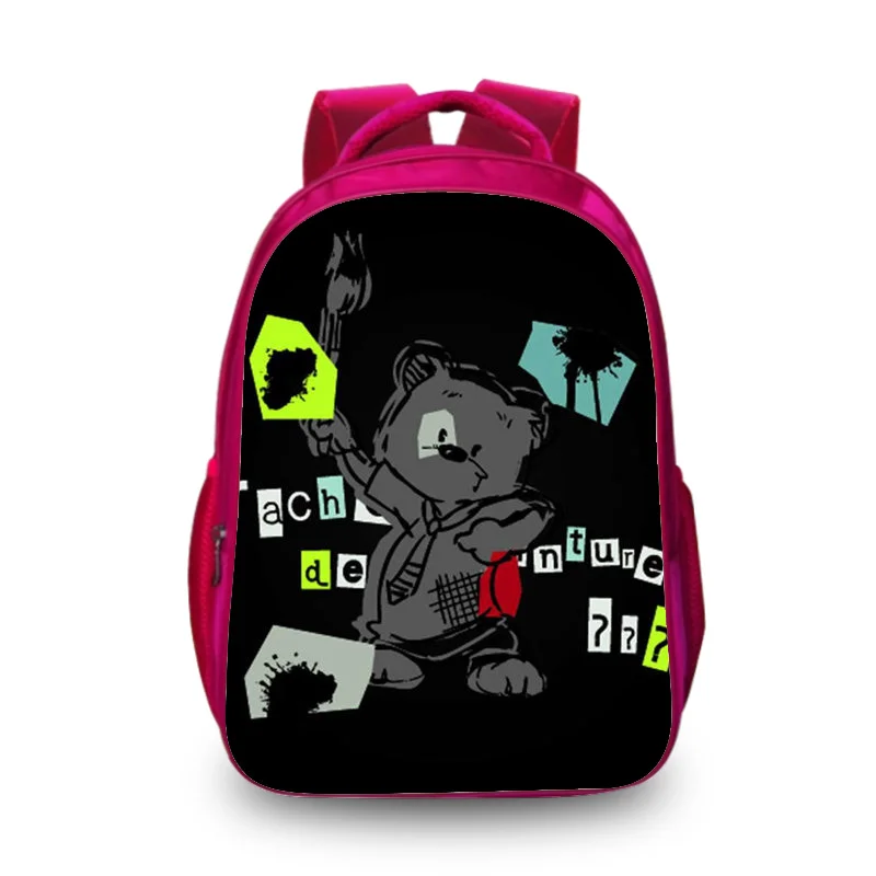 

New Cartoon Pattern Backpack Bear Illustrations 3D Printing School Bag for Teenage Girls Travel Daypack Oxford Backpacks