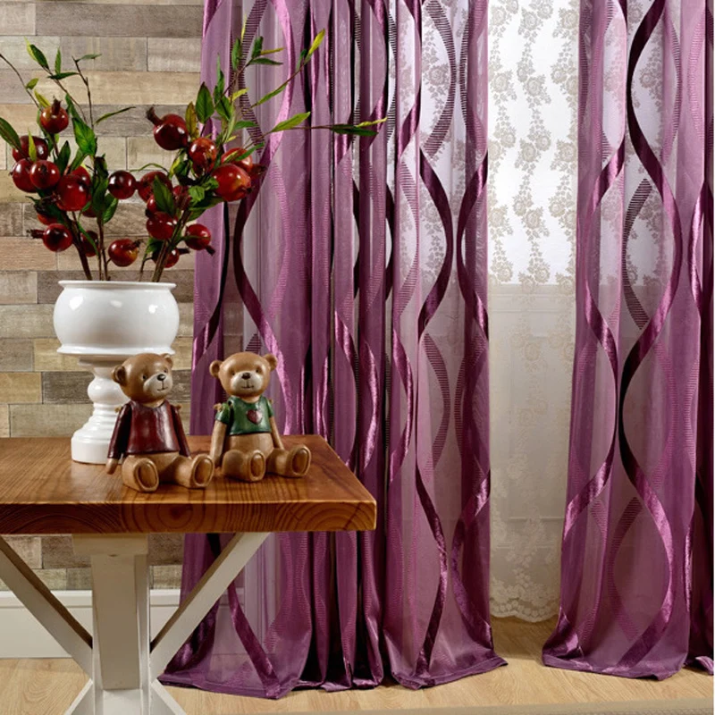 Moroccan Tile Pattern Voile Curtains for Living Room Sheer Flocked Shiny Wedding Sliding Glass Panel Gauze WP150C | Дом и сад