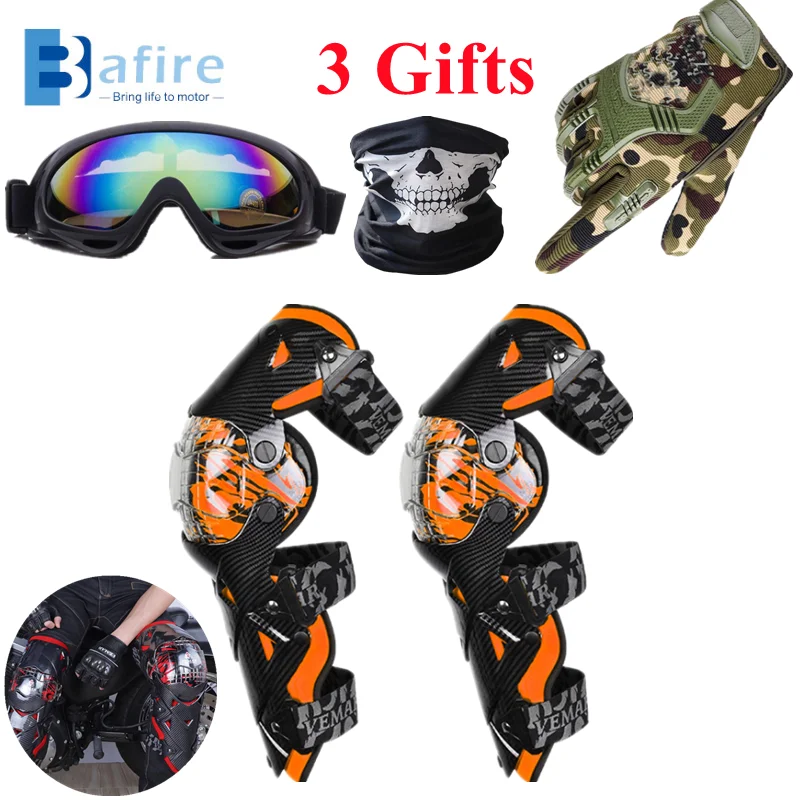 BAFIRE Racing Knee Guards Motorcycle Protective Gear Off-road Knee Pads PC Hard Collision Avoidance Crash Proof For Moto/ATV/BMX