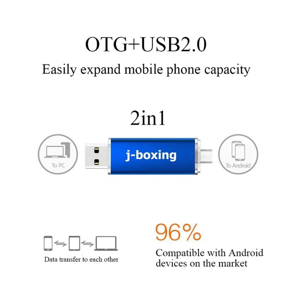 J-боксинг 5 шт OTG USB флэш-накопитель 8 ГБ 16 Микро двойной порт для ПК Samsung Huawei ноутбук