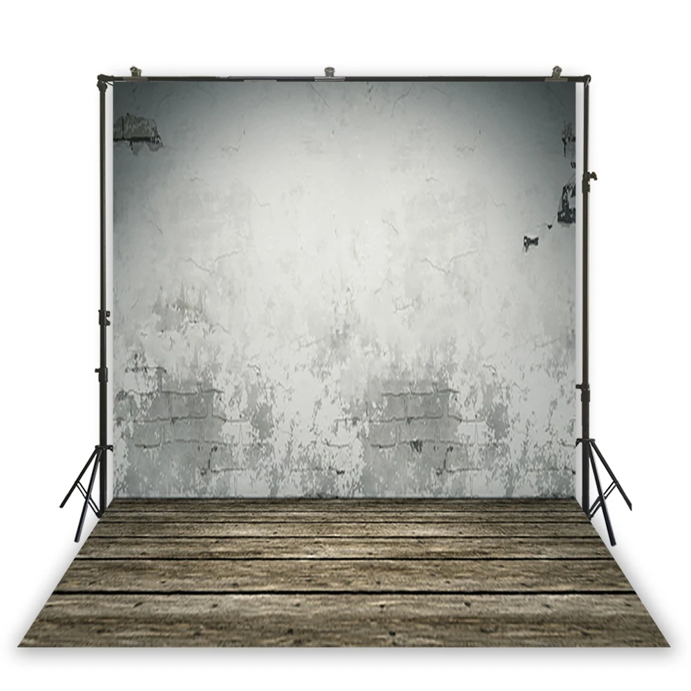 HUAYI Белая стена и деревянный пол фон для фотосъемки студия реквизит старый доска