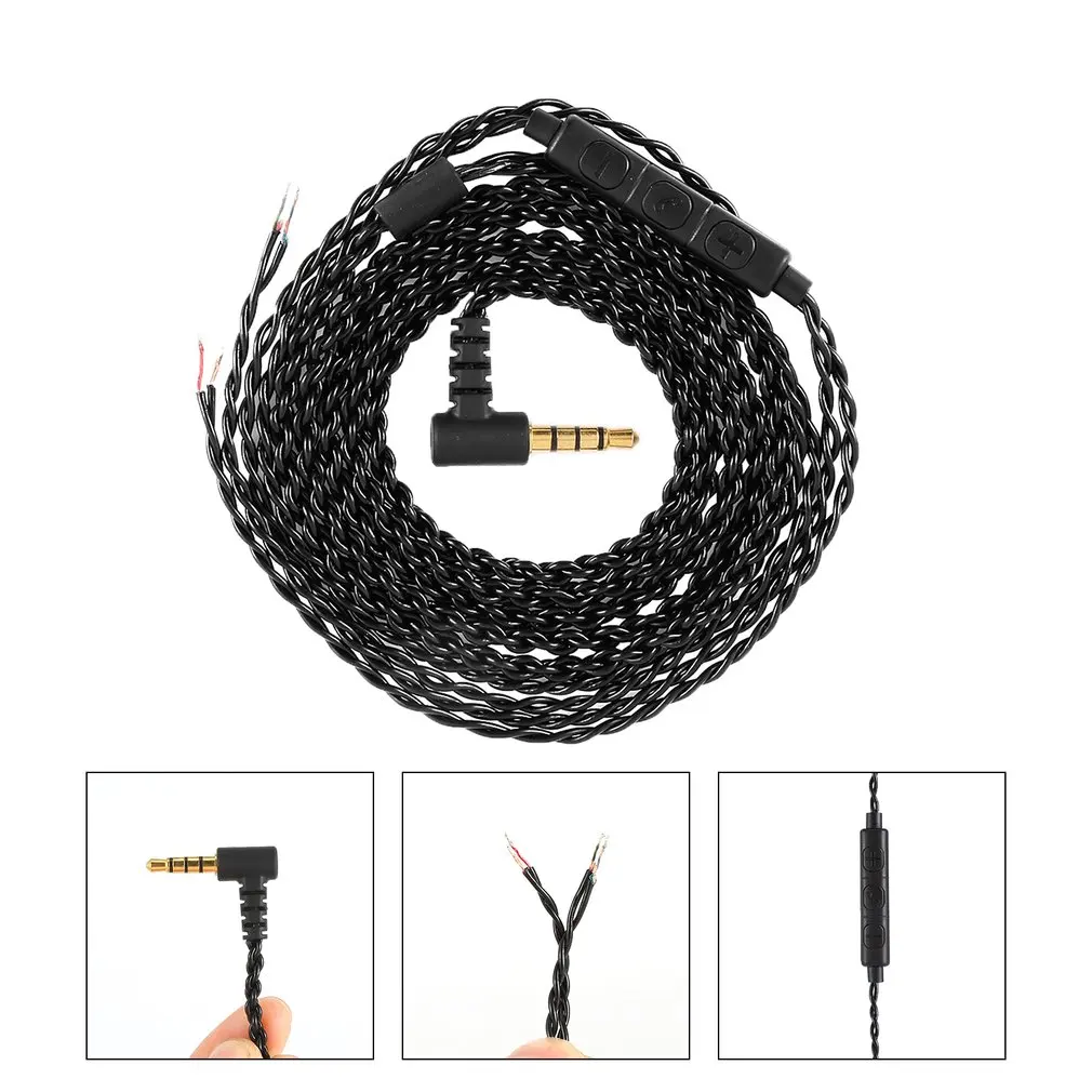 Сменный аудиокабель для ремонта наушников разъем TRS 3 5 мм 4 медных провода с