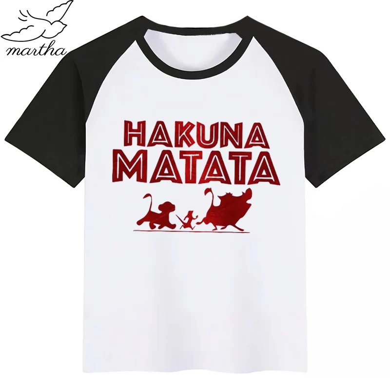 Hakuna Matata/забавная Футболка с принтом Футболки для мальчиков детская футболка