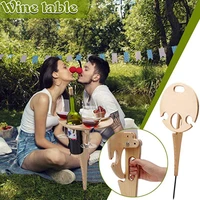 outdoor foldable wine table with round mini portable desktop folding wine table for outdoor garden beach travel garden furniture