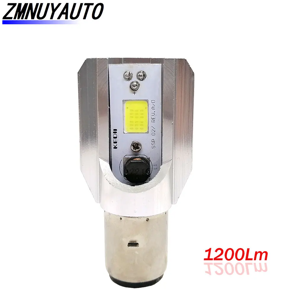 Светодиодная фара H6 BA20D COB для мотоцикла противотуманная 1200LM H4 светодиодная лампа
