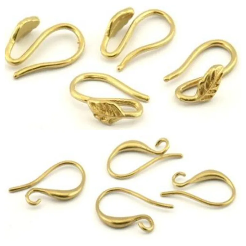 12 шт., крючки для сережек из сырой латуни