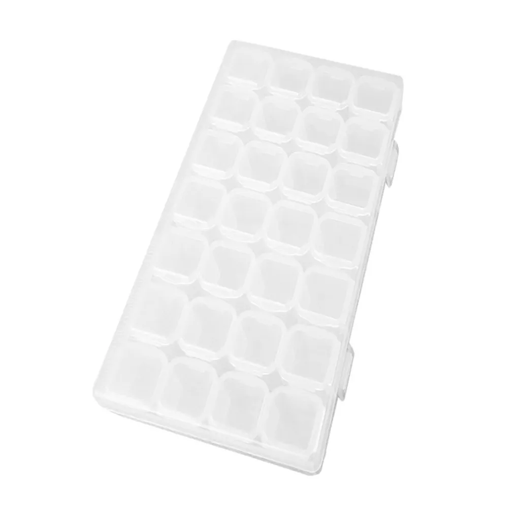28Slots Cover Cases Plastic Storage Box Jewelry Small Things Container Empty Transparent Mini Beads Display Medicine 11x17cm | Дом и сад