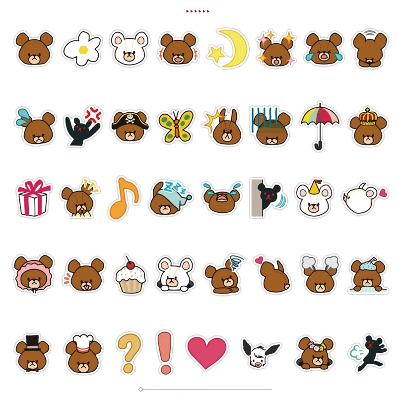 40 шт./упак. бурого медведя Скрапбукинг ПВХ наклейки Набор сделай сам канцелярские