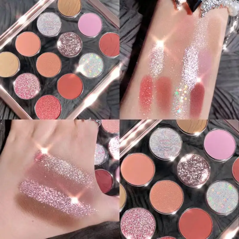 

Metallic Diamond Eyeshadow Pallete 12 Color Shimmer Matte Glitter Pigmented Eyeshadow Palette Makeup Palette Cosmetic アイシャドー