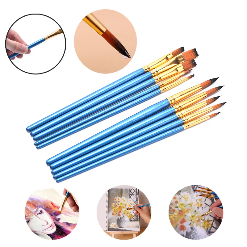 5 шт набор кистей для рисования художника нейлоновые волосы щетины акварель
