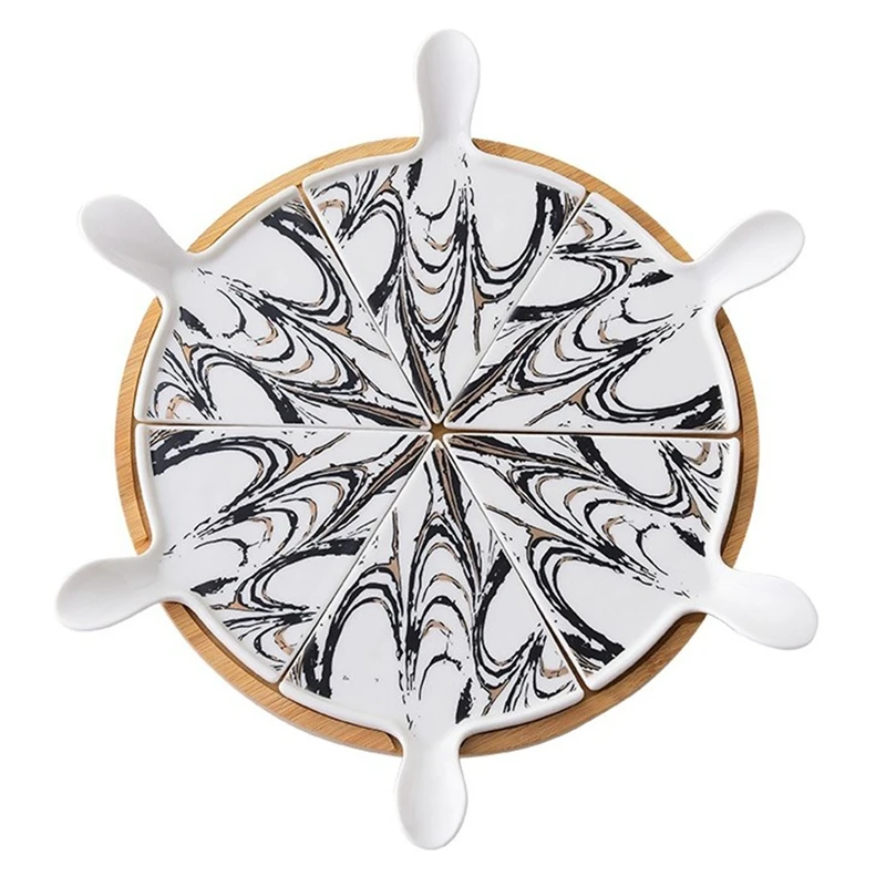 6 шт. керамические подносы для пиццы с вращающимся основанием | Дом и сад