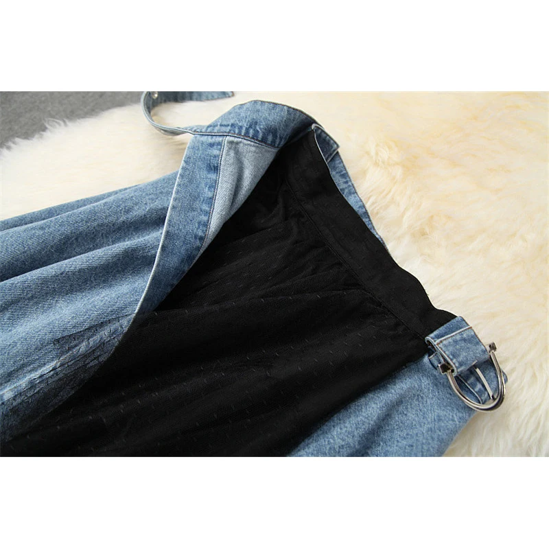 

2020 Fashion New Summer Streetwear Women Short Sleeve Diomands Black Top and Denim Skirt Suit matching Set Lady Outfits