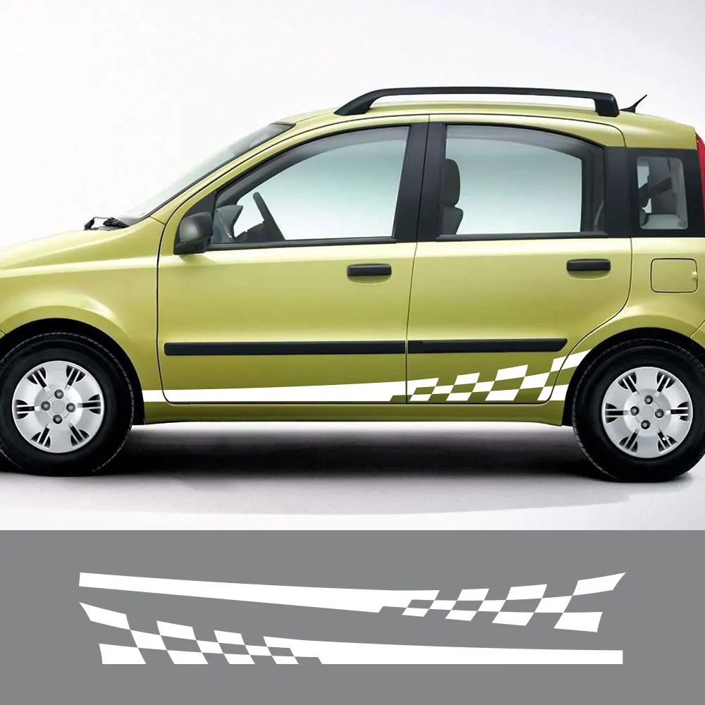 

For Fiat 500 ARGO BRAVO FREEMONT IDEA LINEA PANDA PUNTO SEICENTO SIENA Auto Accessories 2PCS Car Door Side Vinyl Film Stickers