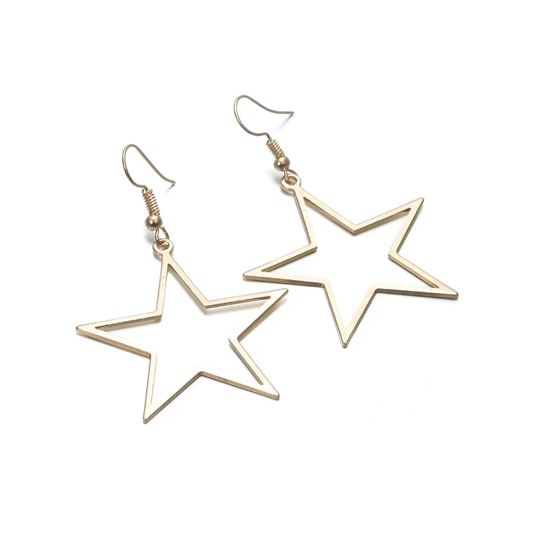 Модные Простые полые геометрические трендовые золотистые/Серебристые серьги