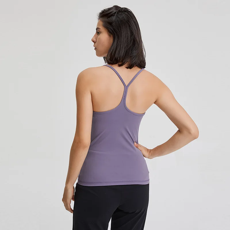 

Спортивная майка со встроенным бюстгальтером, женская летняя быстросохнущая плотная майка из дышащего материала высшего качества, размеры...