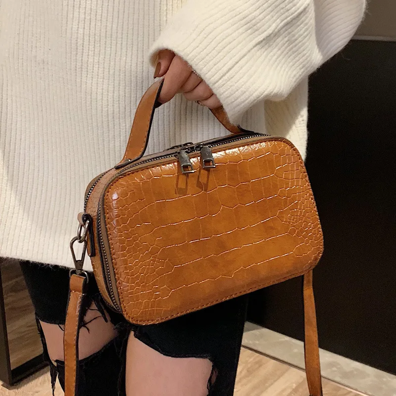 Качественные сумки через плечо из искусственной кожи крокодила женские 2020