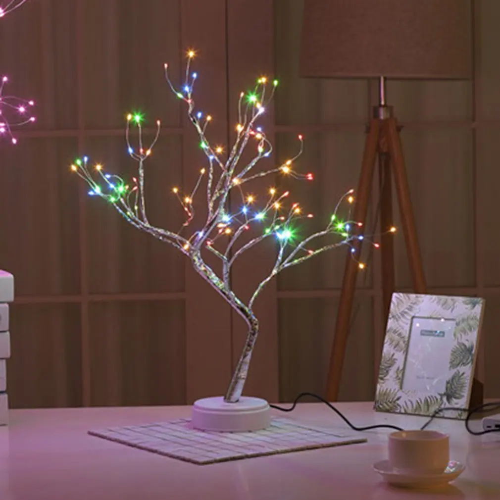 

LED Night Light Mini Firefly Tree Copper Wire Garland Lamp For Home Kids Bedroom Decor Fairy Lights Luminary Holiday Lighting
