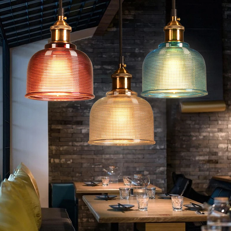 Lámpara colgante de cristal nórdico para restaurante, moderna, de latón, creativa, minimalista, transparente, E27