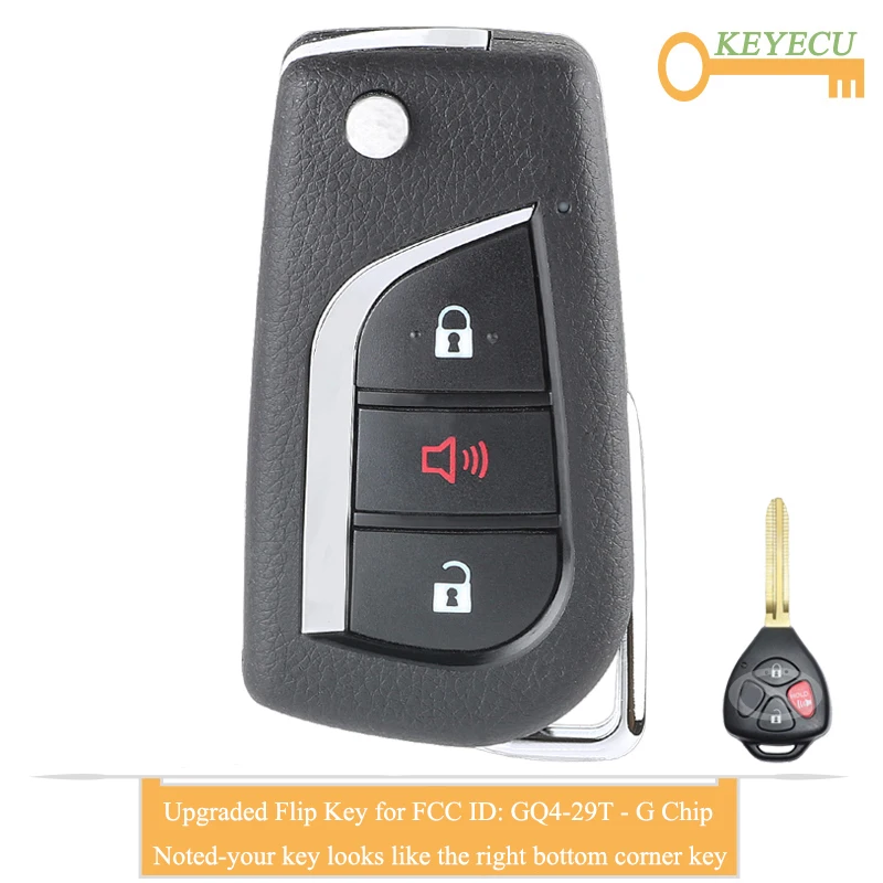 KEYECU Модернизированный флип пульт дистанционного ключа для Toyota Matrix 2014 Venze 2009 2010 2013