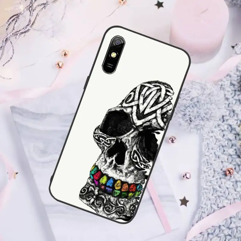 

Skull fashion art horror color Phone Case For Xiaomi Mi Redmi Note 7 8 9 pro 8T 9T 9S 9A 10 Lite pro