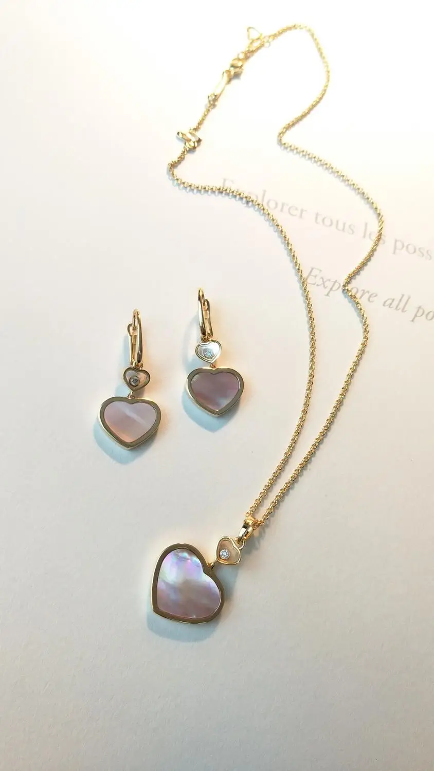 Комплект из колье и серёг под розовое золото | Украшения аксессуары