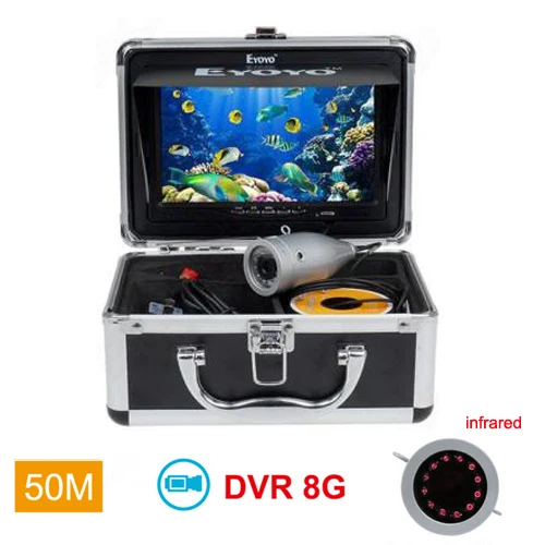 50M IR LED DVR Eyoyo WF01 30 м 1000TVL цветная подводная камера для рыбалки инфракрасный ИК светодиодный " дюймовый видео монитор рыболокатор камера для подледной рыбалки - Цвет: 50M IR LED DVR