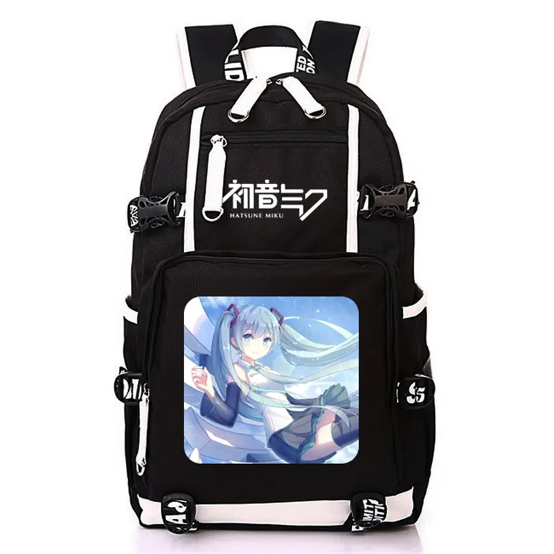 Модная Аниме Хацунэ Мику Vocaloid Студенческая сумка для отдыха и путешествий с usb зарядным портом школьные сумки для подростков мальчиков и девочек