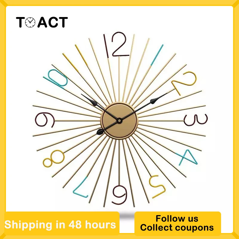 Большие металлические настенные часы современный дизайн декоративная бар кафе