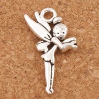 flying tinker bell fairy charms pendants jewelry diy 25x13 6mm l130 40pcs zinc alloy