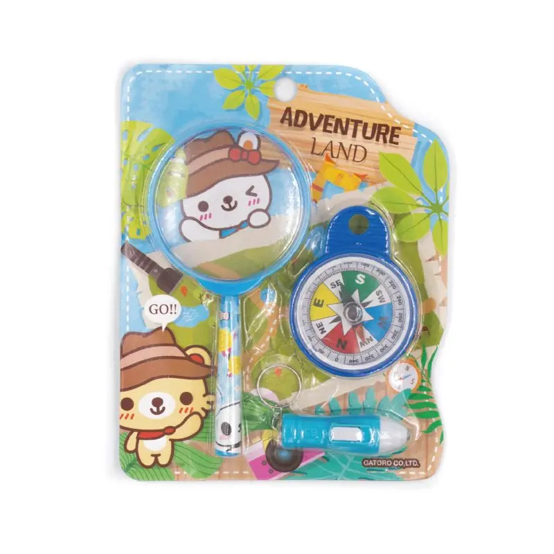 OOTDTY комплект увеличительных очков с компасом и фонариком игрушка для детей улицы