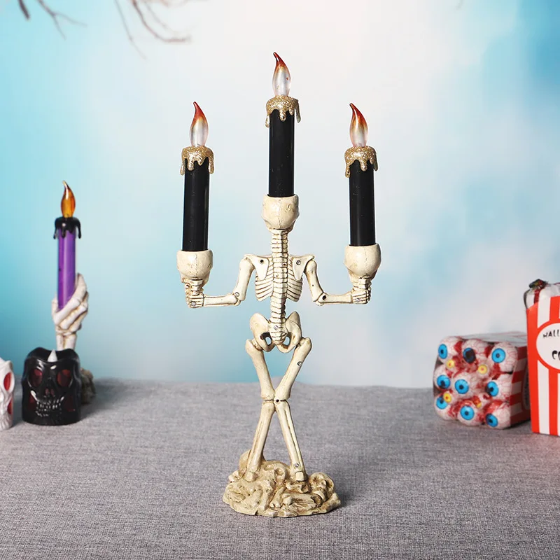 Хэллоуин огни в форме черепа подсвечники LED фестиваль свеча светящиеся Бар