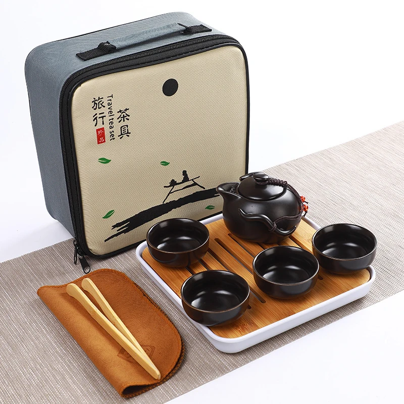 

New Chinese Tea Portable Travel Tea Set Kung Fu Tea Set Ceramic Teapot Porcelain Teaset Gaiwan Tea Cups of Tea Ceremony Tea Tool