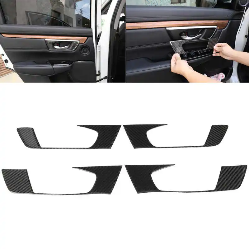 Внутренняя дверная ручка панель отделка крышка из углеродного волокна декор