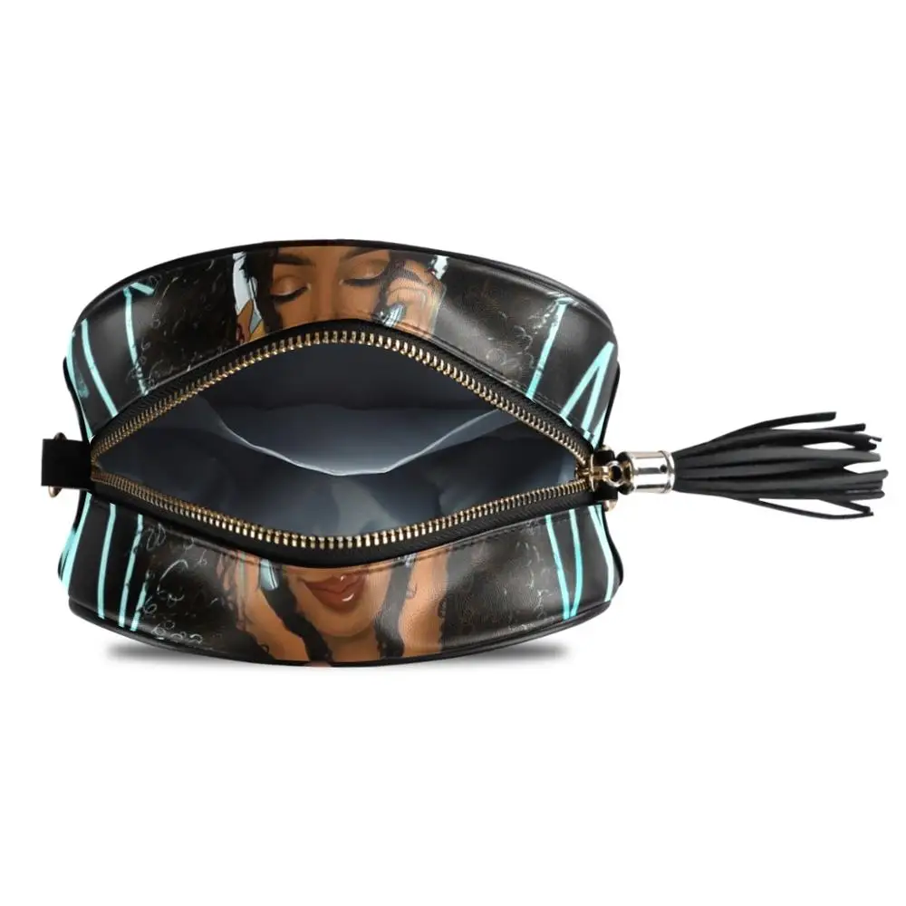 

ALAZA Women Messenger Bag Plaid Ladies Crossbody Bag Chain Afro Girls Black Women PU Leather Small Shopping shoulder bag Handbag
