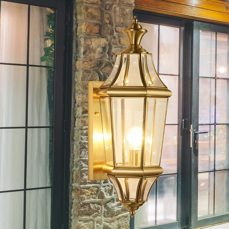 

TRAZOS Outdoor wall lamp outdoor led light waterproof Building Exterior Gate Balcony Garden Yard light copper Porch Lamp