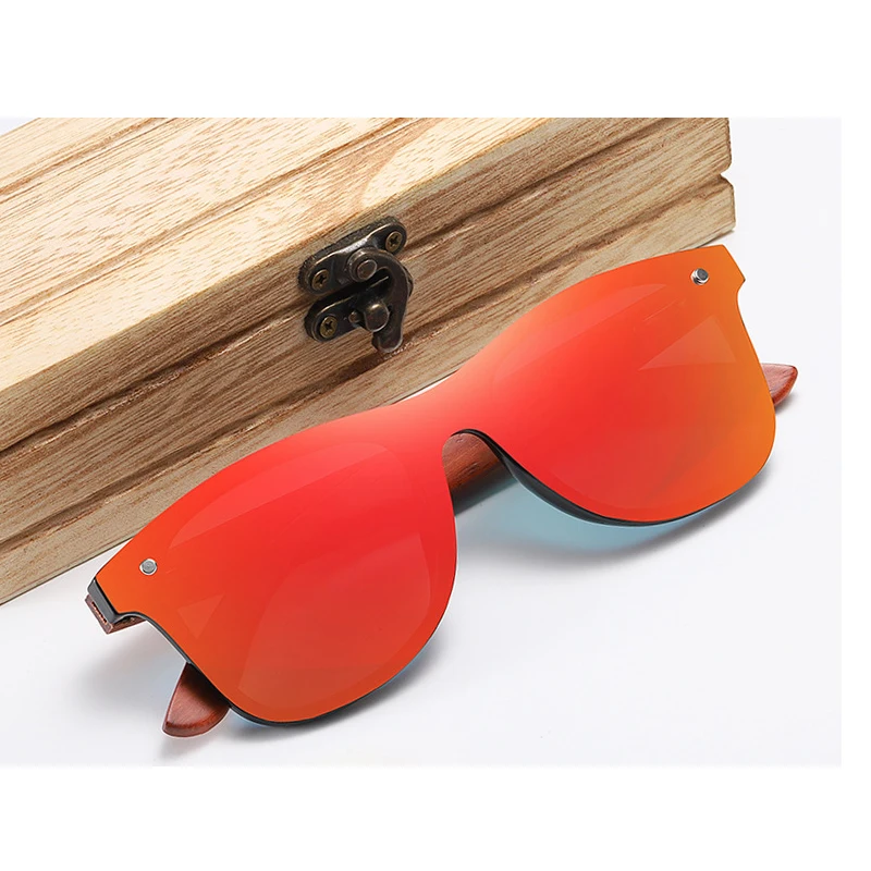 New style one-piece mirror bamboo and wood glasses high-grade polarized wood sunglasses men and women sunglasses
