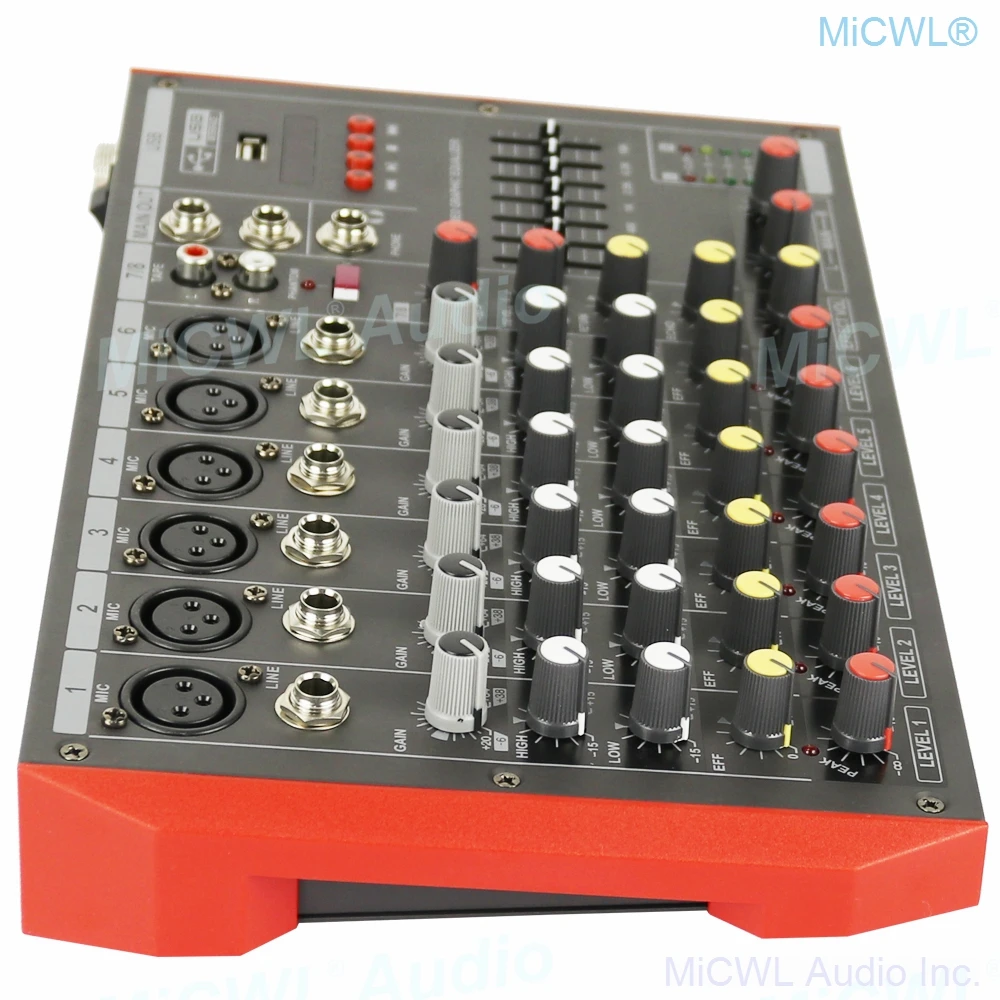Bluetooth Mixer 8 Microphone Channel 8-Input 2-Bus A Stereo Sound Mixing Console With USB 48V Phantom Power XLR 3Pin 6.5mm Line |